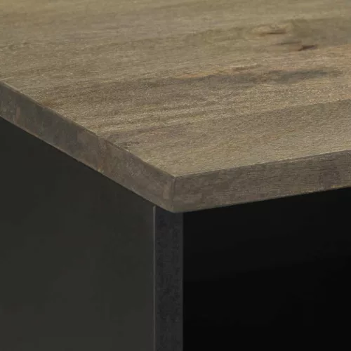  fekete tömör mangófa TV-szekrény 70 x 33 x 46 cm