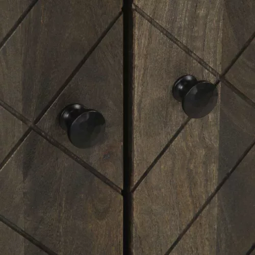  Sideboard Fekete 60x33x75 cm tömörfa Mango