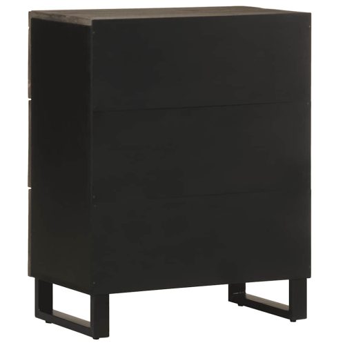  Sideboard Fekete 60x33x75 cm tömörfa Mango