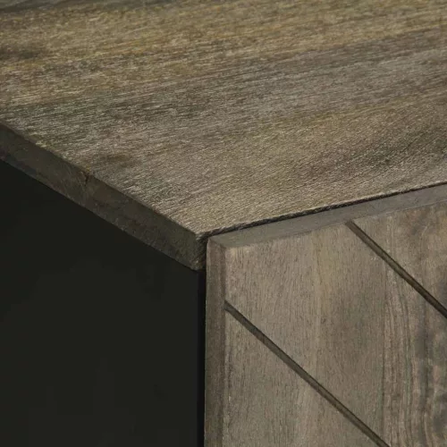  fekete tömör mangófa TV-szekrény 105 x 33 x 46 cm