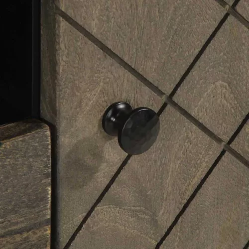  fekete tömör mangófa TV-szekrény 105 x 33 x 46 cm