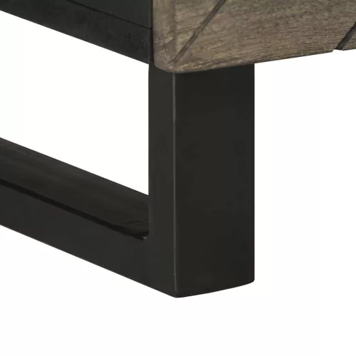  fekete tömör mangófa TV-szekrény 100 x 33 x 46 cm