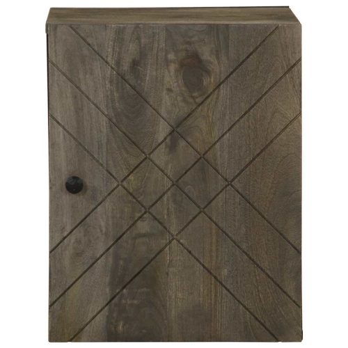  Falra szerelhető fürdőszoba szekrény fekete tömörfa mangó