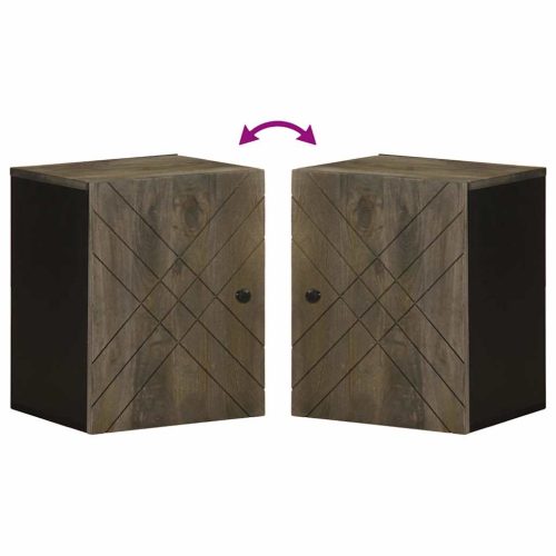  Falra szerelhető fürdőszoba szekrény fekete tömörfa mangó