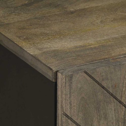  Falra szerelhető fürdőszoba szekrény fekete tömörfa mangó