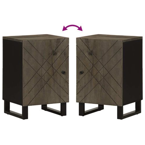  fekete tömör mangófa fürdőszobaszekrény 38 x 33 x 58 cm