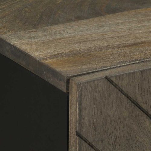  fekete tömör mangófa fürdőszobaszekrény 38 x 33 x 58 cm