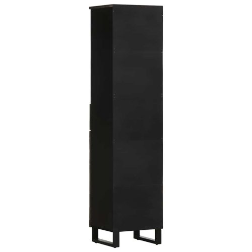  fekete tömör mangófa fürdőszobaszekrény 38 x 33 x 160 cm