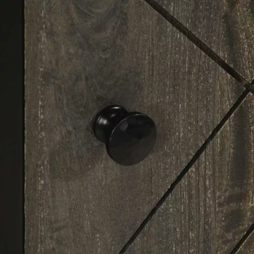  komód fekete 40x33x75 cm tömörfa mangó