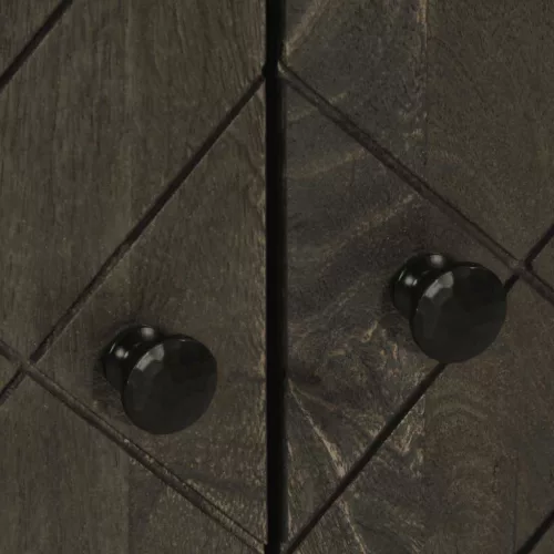  Sideboard Fekete 60x33x75 cm tömörfa Mango