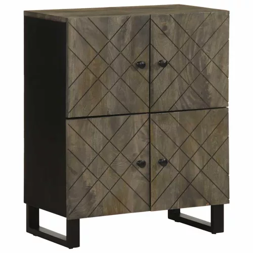  Sideboard Fekete 60x33x75 cm tömörfa Mango