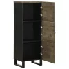  fekete tömör mangófa magasszekrény 40 x 33 x 110 cm