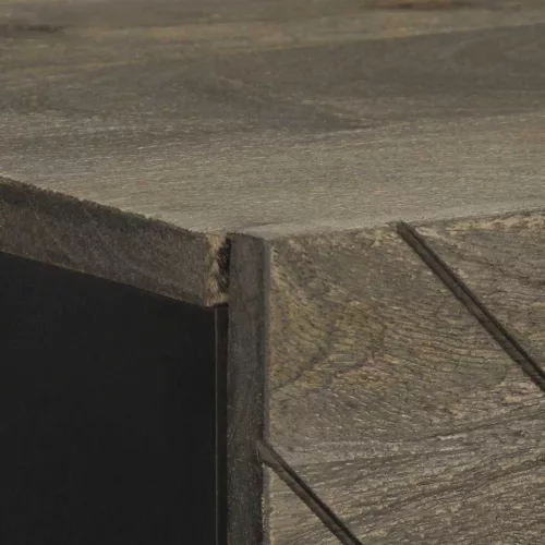  fekete tömör mangófa magasszekrény 40 x 33 x 110 cm