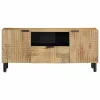  barna tömör mangófa TV-szekrény 105 x 33 x 46 cm