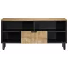  barna tömör mangófa TV-szekrény 100 x 33 x 46 cm