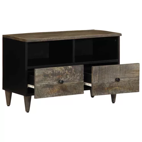  világosszürke tömör mangófa TV-szekrény70x33,5x46 cm