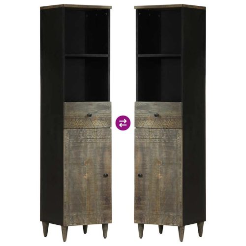  tömör mangófa fürdőszobaszekrény 38 x 33 x 160 cm