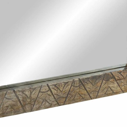  fürdőszoba tükör 50x2,5x70 cm tömörfa mangó szürke