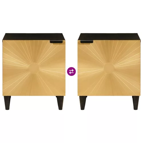  Éjjeli asztal 2 pcs Fekete és Arany 40 x 33.5 x 46 cm