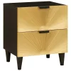  Éjjeli asztal fiókkal 2 pcs Fekete és Arany 40 x 33.5 x 46 cm