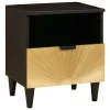  Éjjeli asztal Fekete és Arany 40 x 33 x 46 cm tömör mangófa