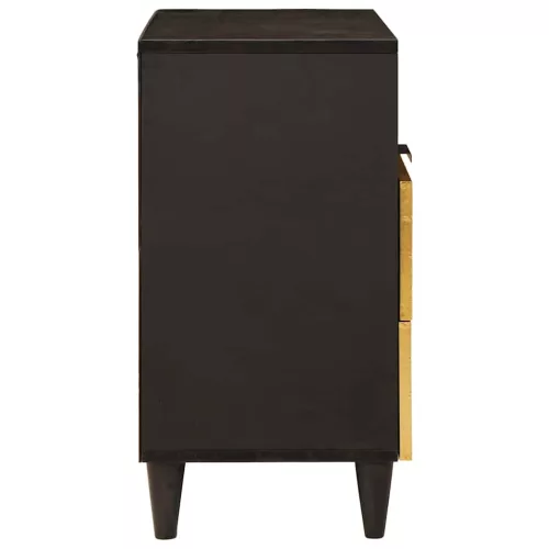  Éjjeli asztal Fekete és Arany 50 x 33 x 60 cm tömör mangófa