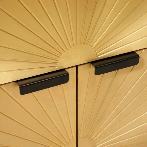  Éjjeli asztal Fekete és Arany 50 x 33 x 60 cm tömör mangófa