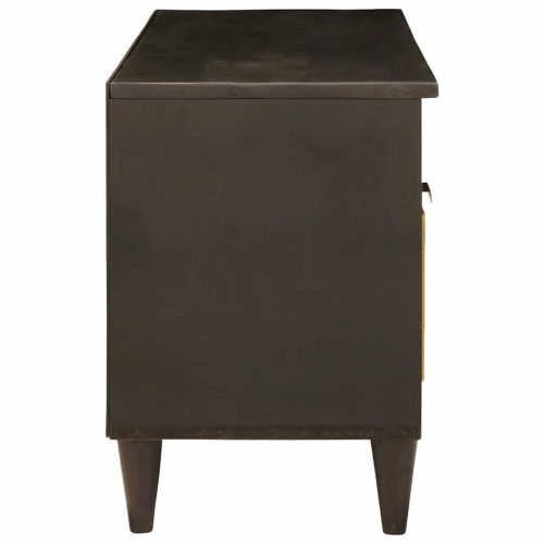  TV szekrény fiókkal Fekete és Arany 100 x 33 x 46 cm Faanyag