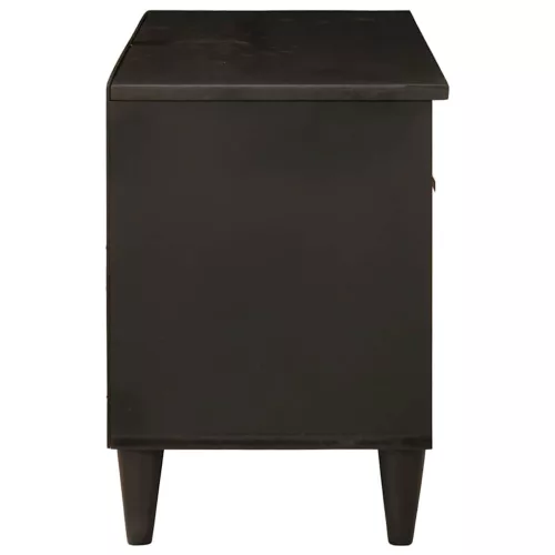  TV szekrény Fekete és Arany 80 x 33 x 46 cm tömör mangófa