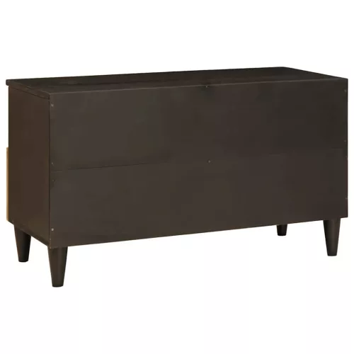  TV szekrény Fekete és Arany 80 x 33 x 46 cm tömör mangófa