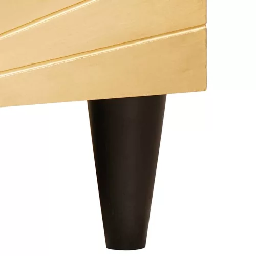  TV szekrény Fekete és Arany 80 x 33 x 46 cm tömör mangófa