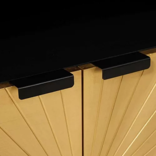  Széf polcokkal Fekete és Arany 60 x 33 x 75 cm tömör mangófa