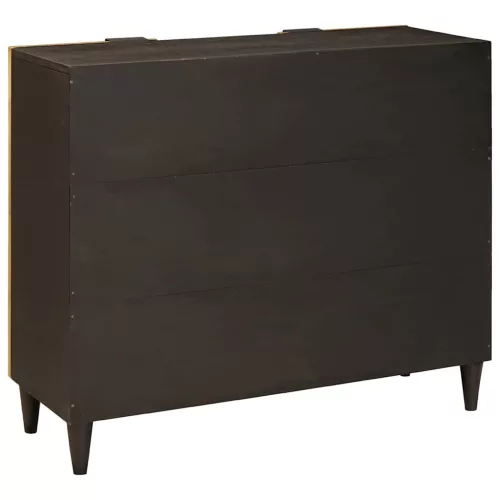  Oldalsó szekrény polcokkal Fekete és Arany 90 x 33,5 x 75 cm