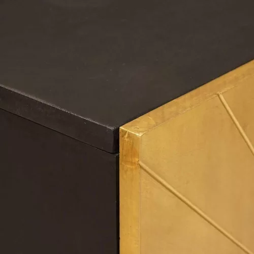  Oldalsó szekrény polcokkal Fekete és Arany 90 x 33,5 x 75 cm