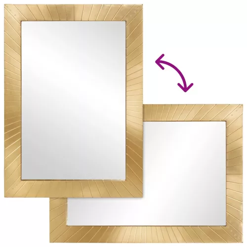  Fürdőszobai tükör tükörrel Fekete és Arany 50 x 2.5 x 70 cm