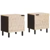  Éjjeliszekrény 2 pcs Fehér 40 x 33,5 x 46 cm Tömör Mangófát