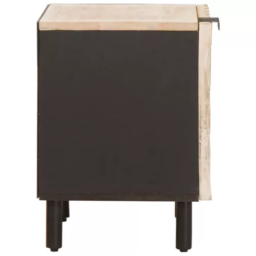  Éjjeliszekrény 2 pcs Fehér 40 x 33,5 x 46 cm Tömör Mangófát