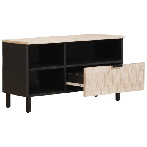  TV szekrény fiókkal Fehér mosott felület 80 x 33,5 x 46 cm