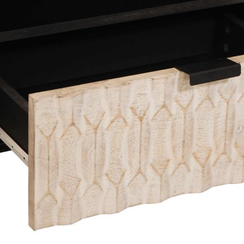  TV szekrény fiókkal Fehér mosott felület 80 x 33,5 x 46 cm