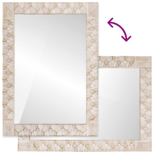  Fürdőszobai tükör Egyszínű Fehér mosott felület