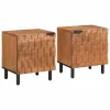  Éjjeliszekrény 2 pcs Barna 40 x 33,5 x 46 cm Tömör Mangófát