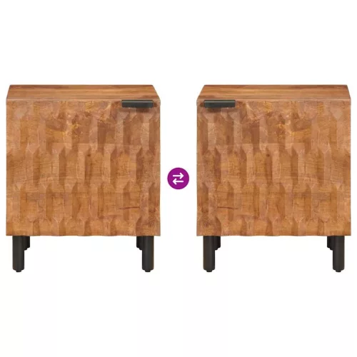  Éjjeliszekrény 2 pcs Barna 40 x 33,5 x 46 cm Tömör Mangófát