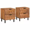  Éjjeliszekrény 2 pcs Barna 40 x 33,5 x 46 cm Tömör Mangófát