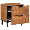  Éjjeliszekrény 2 pcs Barna 40 x 33,5 x 46 cm Tömör Mangófát