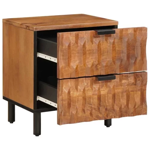  Éjjeliszekrény 2 pcs Barna 40 x 33,5 x 46 cm Tömör Mangófát