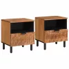  Éjjeliszekrény 2 pcs Barna 40 x 33 x 46 cm Tömör Mangófát