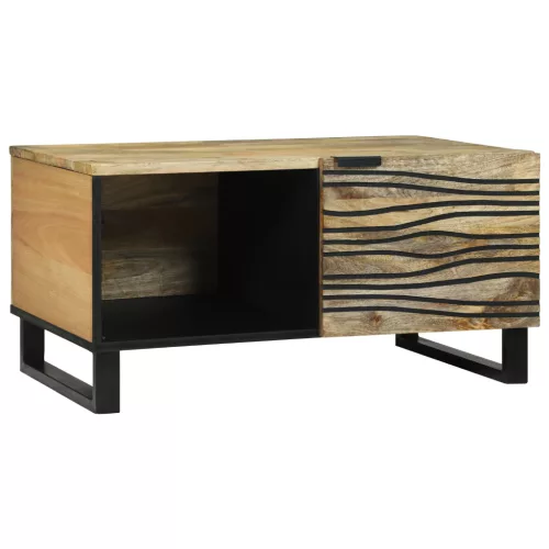  Dohányzóasztalok polcokkal Barna 80 x 50 x 40 cm tömör mangófa