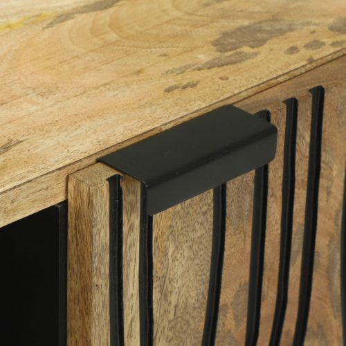  TV Szekrény - 80x31.5x46 cm Tömör Mangó és Mérnöki Fa