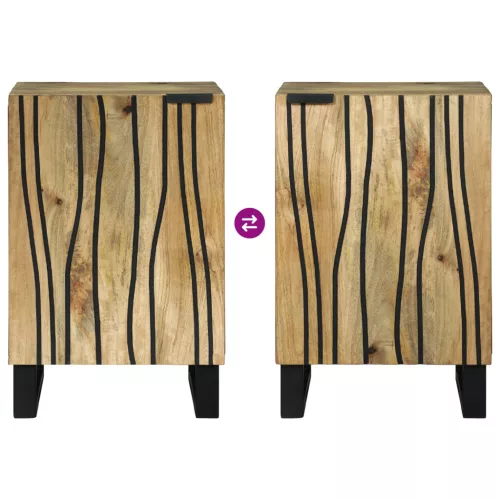  Fürdőszoba Szekrény 38x33,5x58 cm Szilárd Mango Fa és Mérnöki Fa