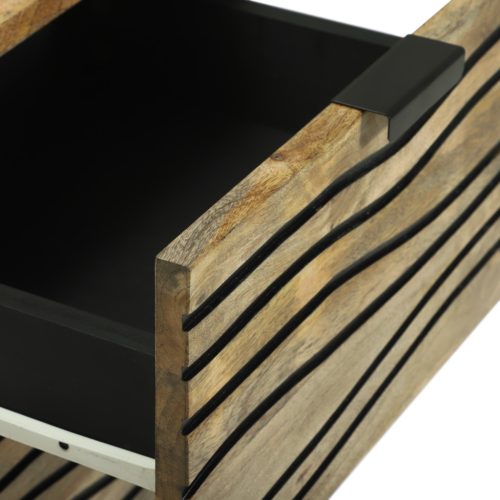  Oldalszekrény - 40 x 33,5 x 75 cm, szilárd mangó és préselt fa.